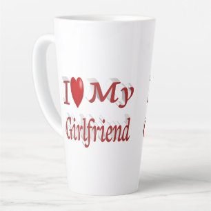 I Love My Girlfriend cute red text Latte Mug