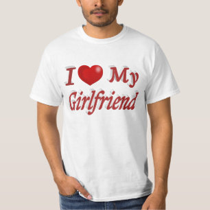 I Love My Girlfriend cute red text T-Shirt