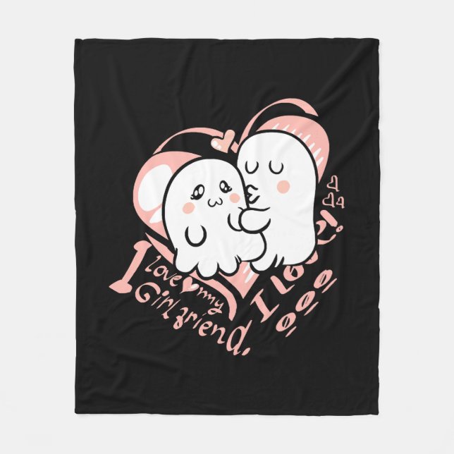 i love my girlfriend fleece blanket (Front)