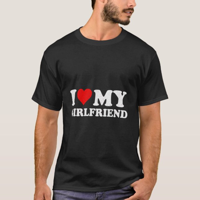 I Love My Girlfriend Gf I Heart My Girlfriend Gf V T-Shirt (Front)