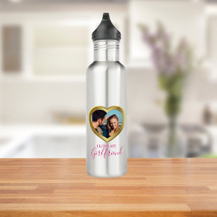 I love My Girlfriend Gift for Her Him Valentine 710 Ml Water Bottle