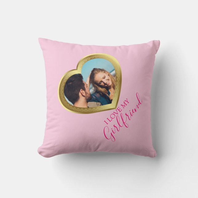 I love My Girlfriend Gift for Her Him Valentine Cushion (Front)