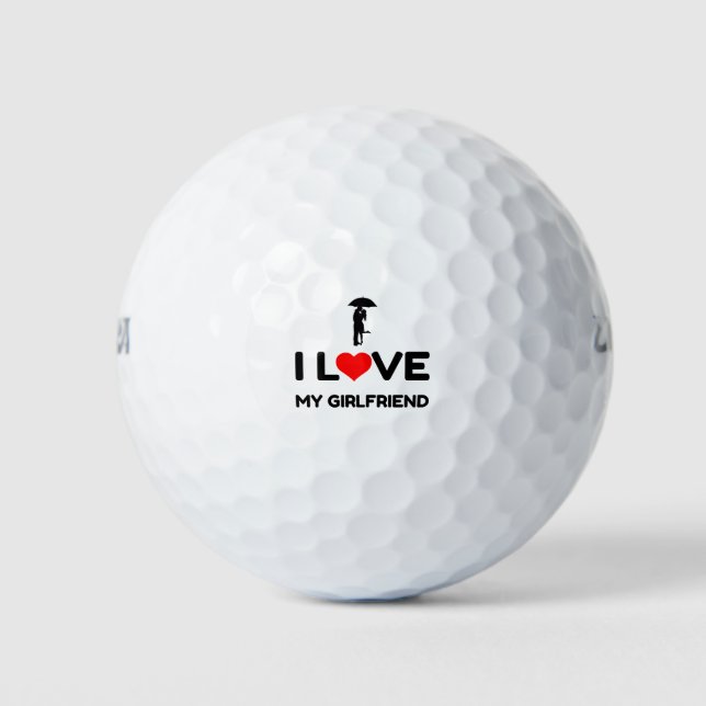 I LOVE MY GIRLFRIEND GOLF BALLS (Front)