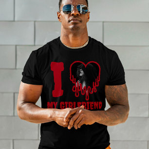 I Love My Girlfriend Gothic Dripping Red Heart T-Shirt