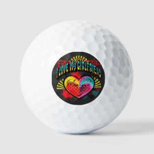 I Love My Girlfriend Graffiti Custom Name Golf Balls