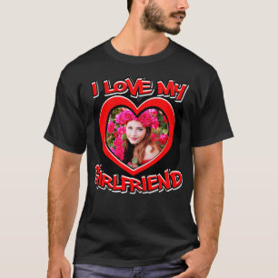 I Love my Girlfriend Graffiti Heart Red Photo T-Shirt