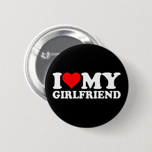 I Love My Girlfriend Heart GF Valentines Day 1BK1 6 Cm Round Badge
