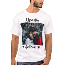 I Love My Girlfriend Heart Personalised Photo T-S