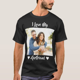 I Love My Girlfriend Heart Personalised Photo  T-Shirt