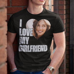 I Love My Girlfriend Heart Photo Boyfriend Gift  T-Shirt