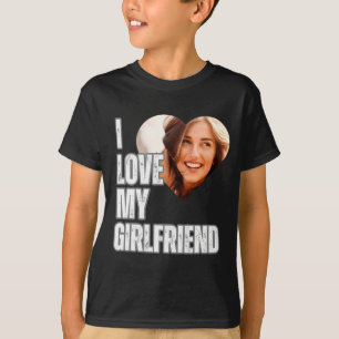 I Love My Girlfriend Heart Photo Boyfriend Gift T-Shirt