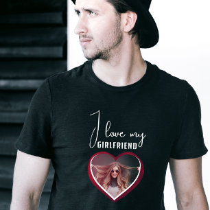 I love my Girlfriend Heart Photo Men T-Shirt