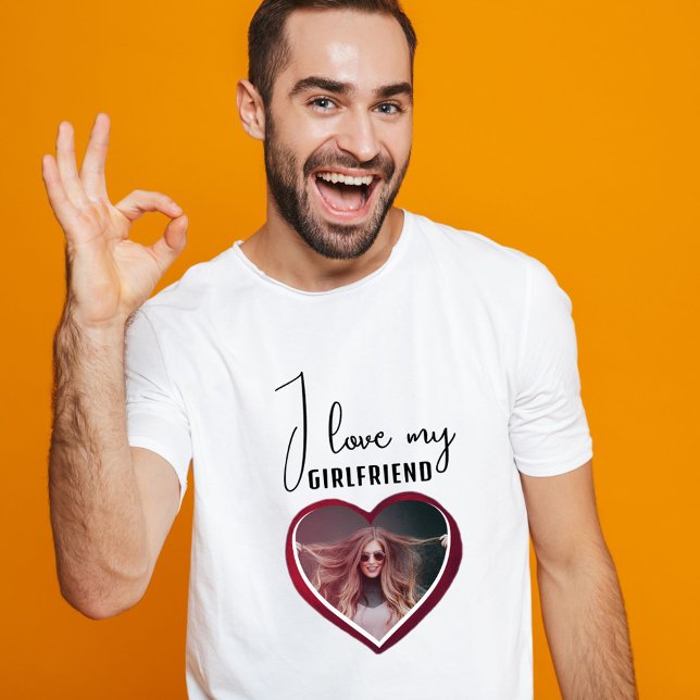 I love my Girlfriend Heart Photo Men T-Shirt (Creator Uploaded)