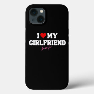 I Love My Girlfriend Heart Romantic Custom Name Case-Mate iPhone Case