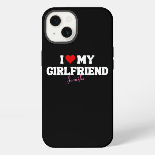 I Love My Girlfriend Heart Romantic Custom Name iPhone 13 Case