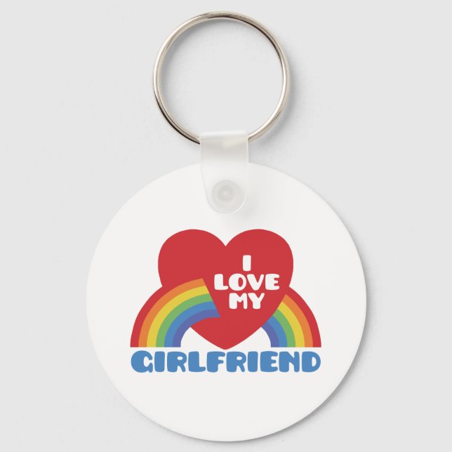 I Love My Girlfriend Key Ring (Front)