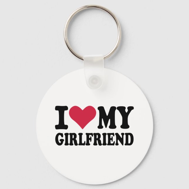 I love my girlfriend key ring (Front)