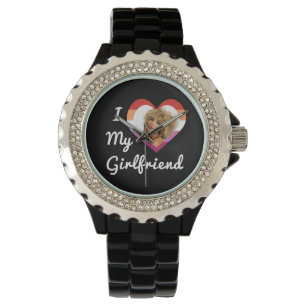 I Love My Girlfriend Lesbian Pride Custom Photo Watch