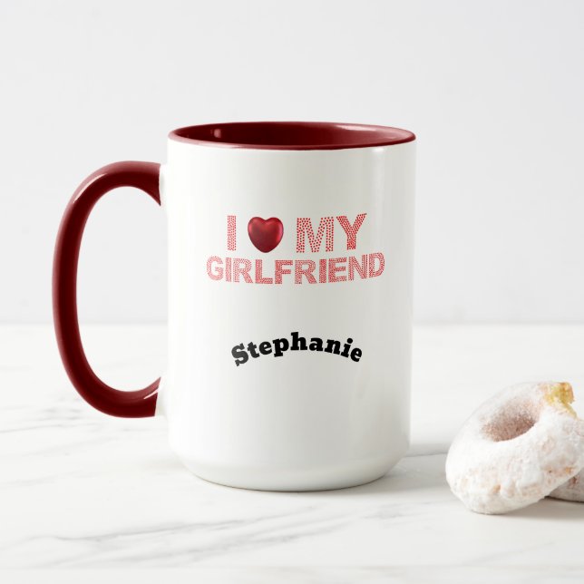 I Love My Girlfriend Mug (With Donut)