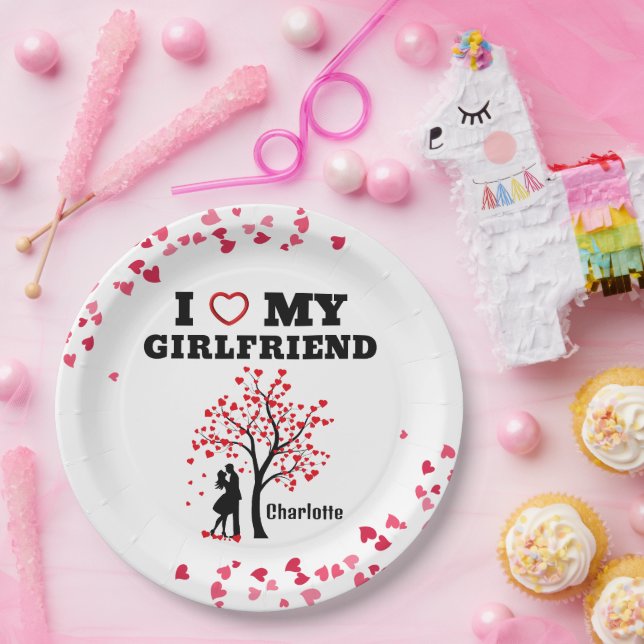 I Love my Girlfriend Paper Plate (Party)