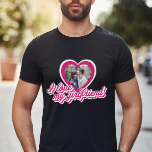 I Love My Girlfriend Personalised Custom Photo T-Shirt