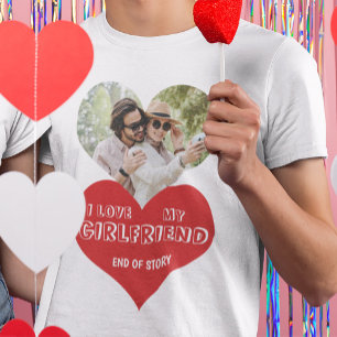 I love my girlfriend personalised photo heart T-Shirt
