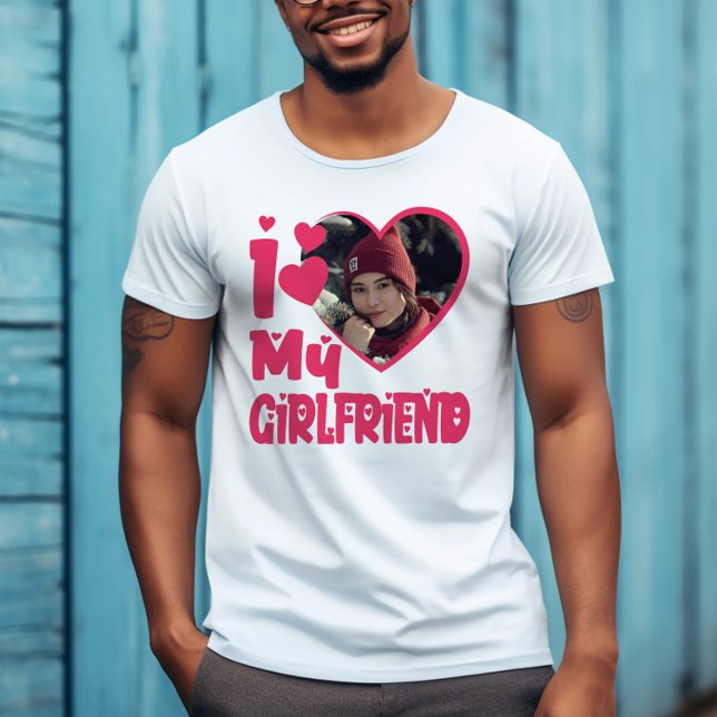 I Love My Girlfriend Personalised Photo T-Shirt (Creator Uploaded)