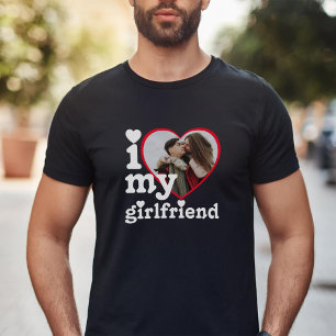 I Love My Girlfriend Personalised Photo T-Shirt