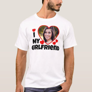 I Love My Girlfriend Personalised Photo T-Shirt