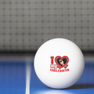 I Love My Girlfriend Personalised Photo Text Ping Pong Ball