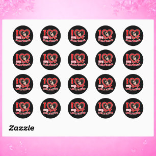 I Love My Girlfriend Personalized Classic Round Sticker