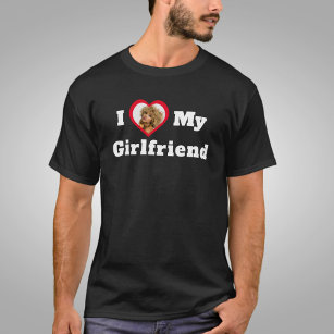 I Love My Girlfriend Personalized Custom Photo T-Shirt