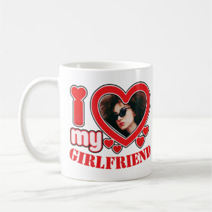 I Love My Girlfriend Personalized Photo Text Coffee Mug