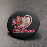 I Love My Girlfriend Photo 6 Cm Round Badge<br><div class="desc">I Love My Girlfriend - upload a photo for inside the heart</div>