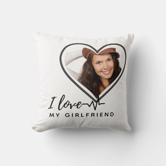 I LOVE MY GIRLFRIEND  Photo Gift Personalised Cushion (Front)