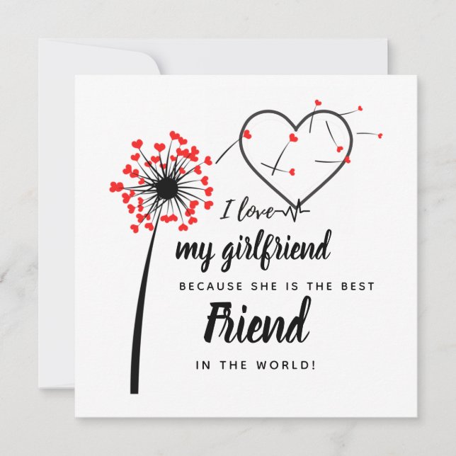 I Love My Girlfriend PHOTO Gift Personalised Heart (Front)