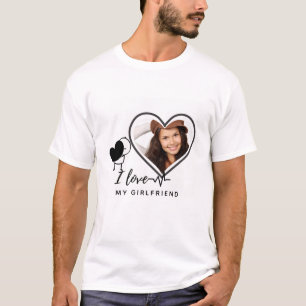 I Love My Girlfriend PHOTO Gift Personalised Heart T-Shirt