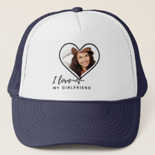 I LOVE MY GIRLFRIEND  Photo Gift Personalised Trucker Hat