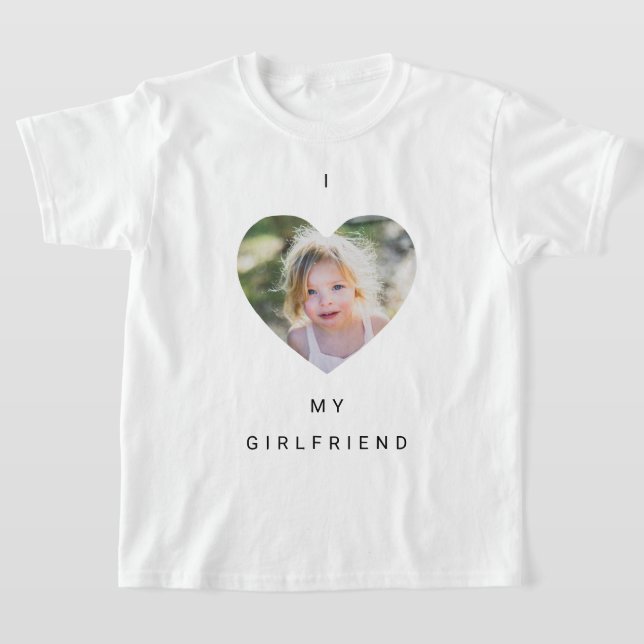 I love my girlfriend photo kids T-Shirt (Laydown)