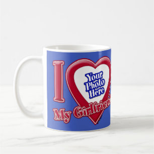 I Love My Girlfriend Photo Red Heart D R Blue Coffee Mug