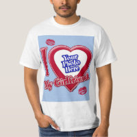 I Love My Girlfriend Photo Red Heart Kiss Baby Blu