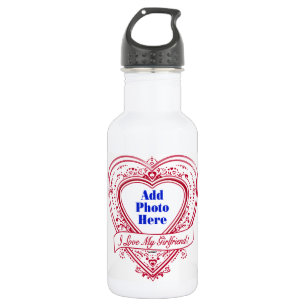 I Love My Girlfriend! Photo Red Hearts 532 Ml Water Bottle