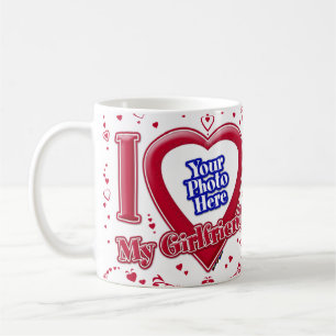 I Love My Girlfriend Photo Red Hearts Coffee Mug