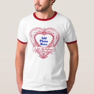 I Love My Girlfriend! Photo Red Hearts T-Shirt