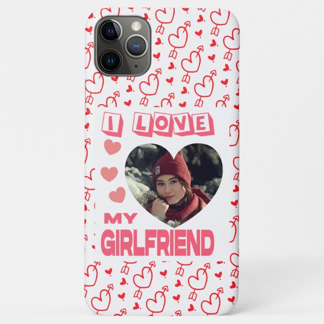 I Love My Girlfriend Pink Heart Custom Photo Case- Case-Mate iPhone Case (Back)