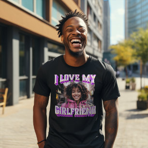 I Love My Girlfriend Purple Bootleg Rapper Photo T-Shirt