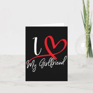 I Love My Girlfriend Red Heart Couples Valentines  Card