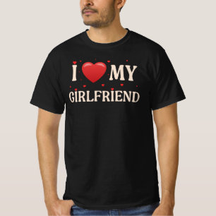 I Love My Girlfriend Red Heart Cute Matching T-Shirt