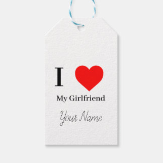 I love My Girlfriend & Red Heart Personalised Gift Tags