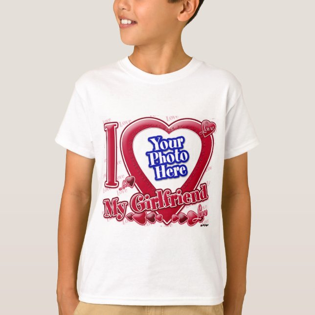 I Love My Girlfriend red heart - photo T-Shirt (Front)